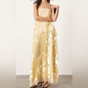 ASOS Yellow Sequins Evening Dress
